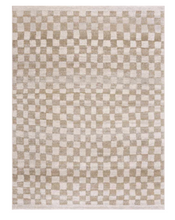 Load image into Gallery viewer, Jasha Checkered Beige/Brown Area Rug 5&#39;3 x 7
