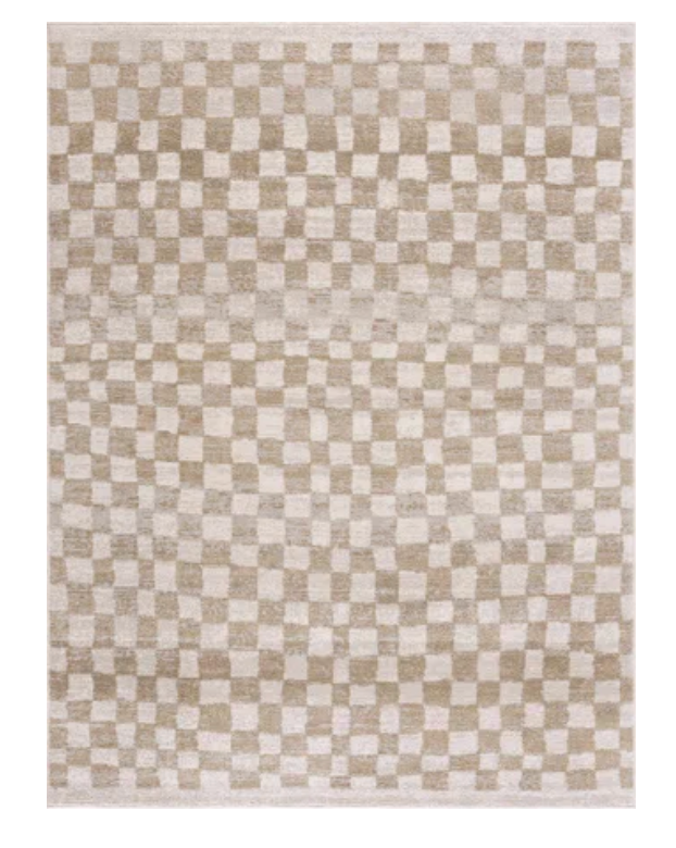 Jasha Checkered Beige/Brown Area Rug 5'3 x 7