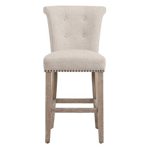 Modern Upholstered Counter Stool - Beige.